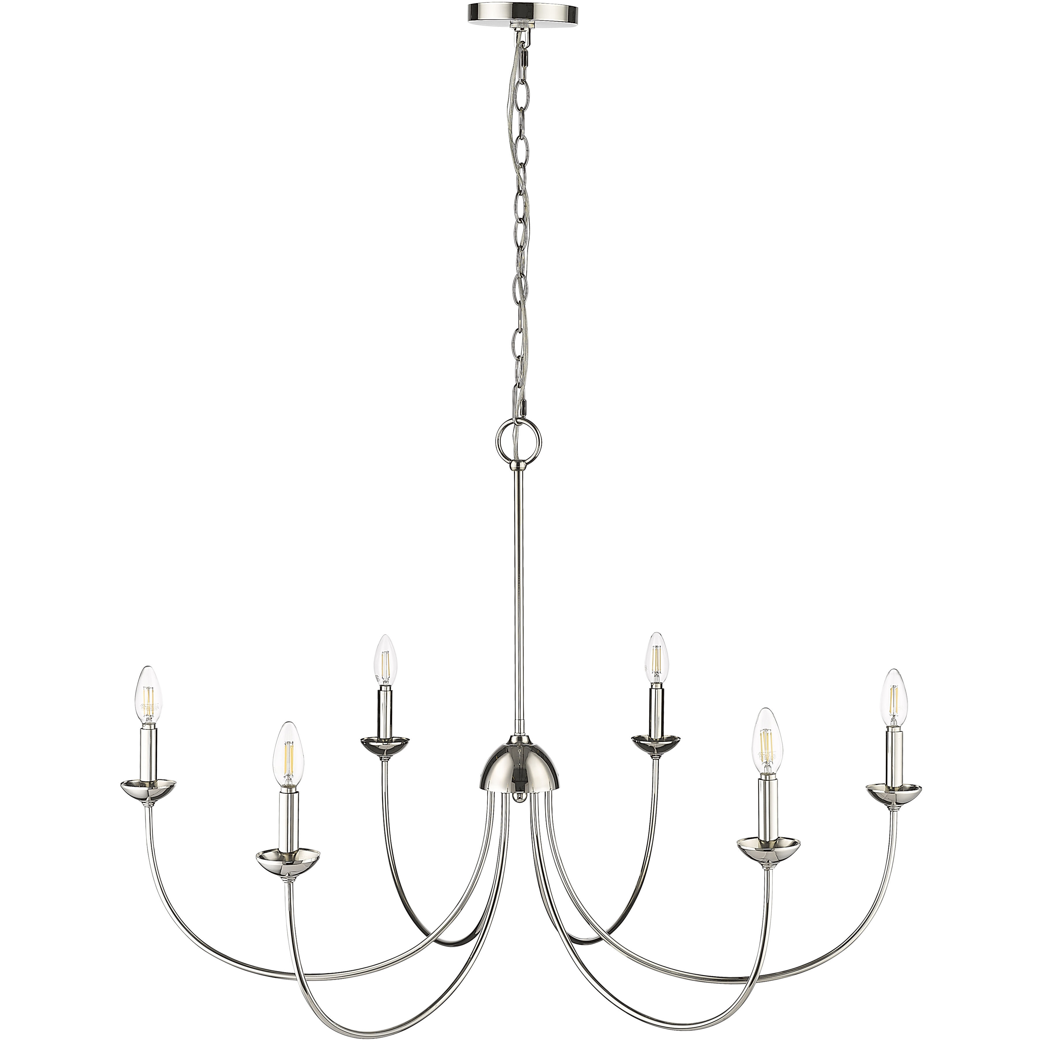 Huxley 6 Light 29 inch Polished Nickel Chandelier Ceiling Light